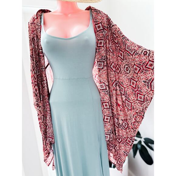 -- Sweaters - Whispers of the Desert boho wanderlust Flowing Tribal Print Kimono cardigan
